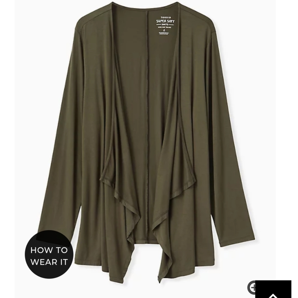 🆕SUPER SOFT OLIVE GREEN DRAPE FRONT CARDIGAN